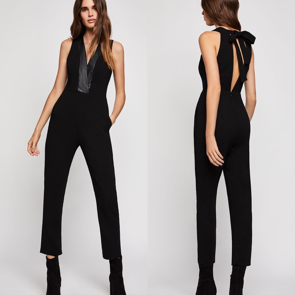 BCBGeneration Tuxedo Surplice Jumpsuit